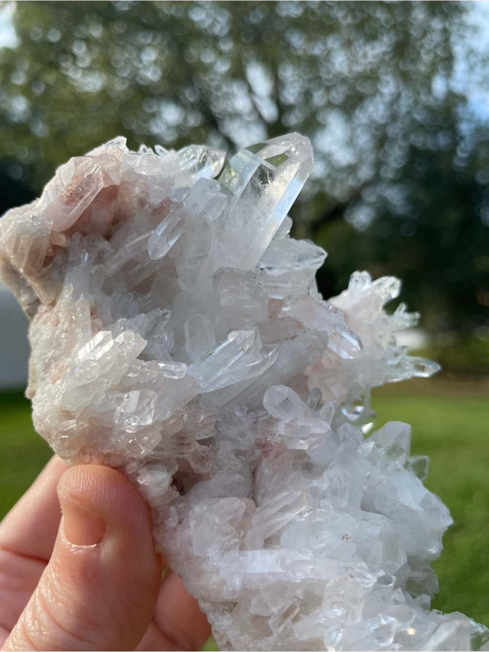 Pink Lemurian Crystal Cluster